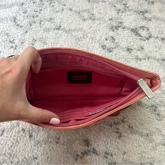 NWT Vintage Hobo International Pink Leather Wristlet Wallet Bow Detail - Picture 10 of 14